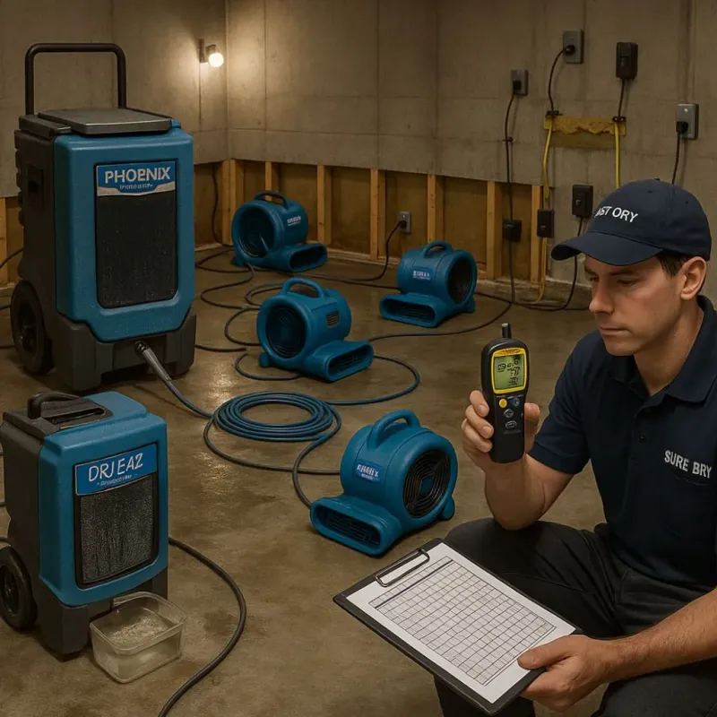 Structural Drying and Dehumidification process in Parsippany, NJ